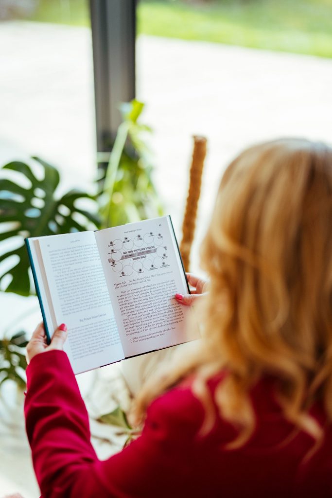 Wedding Business reading a business book